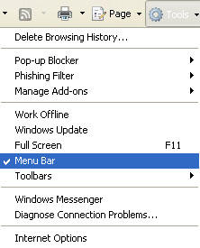 Turn on IE7 Menu Bar