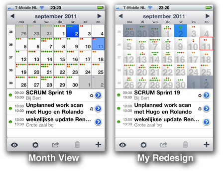 Old Month vs Redesign